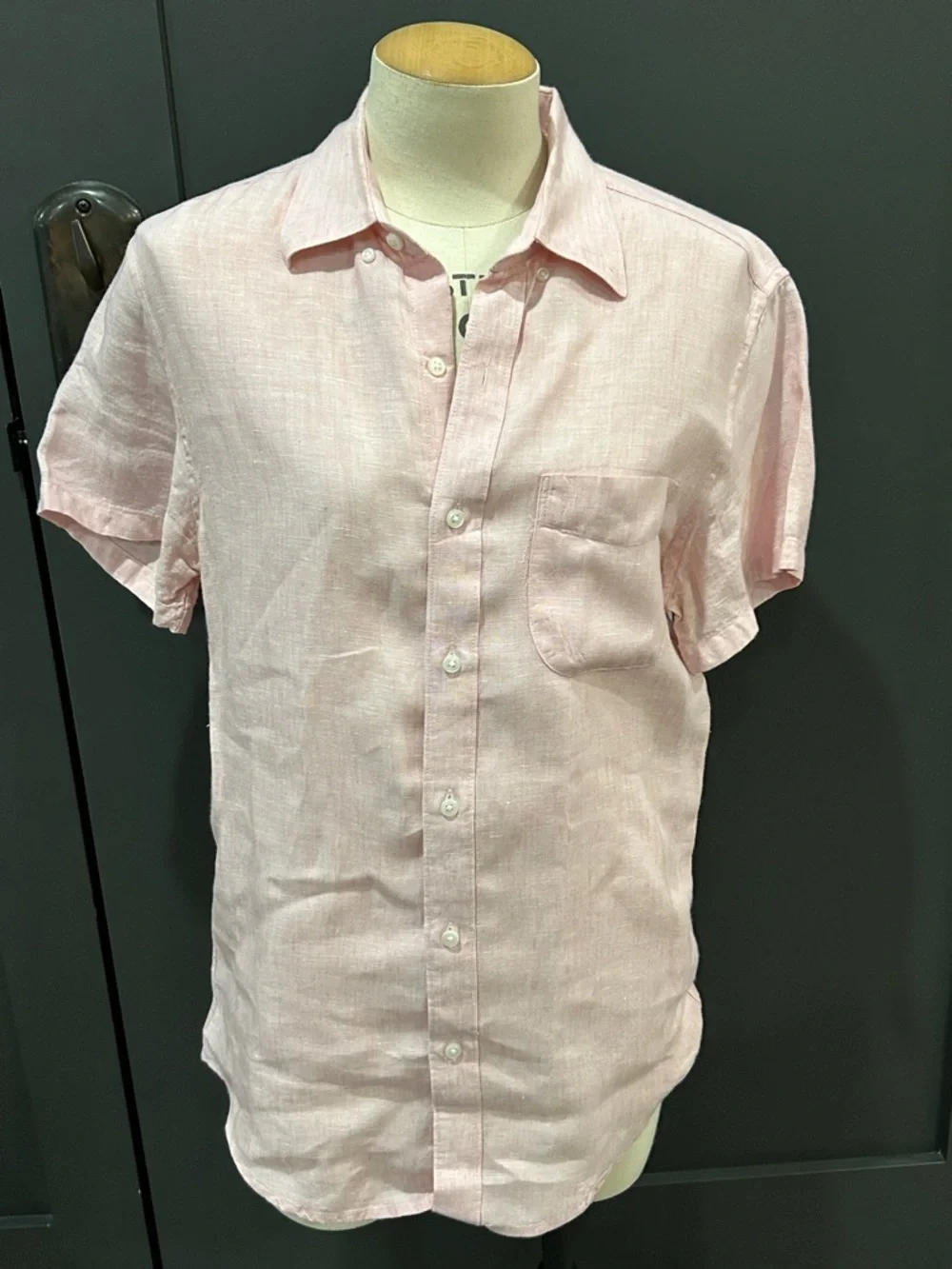 J. Crew Short-Sleeve‎ Button-Down Shirt in Light Pink